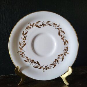 Vintage Royal Worcester Saguenay White and Gold Floral Saucer Plate